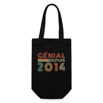 Génial Depuis 2014 Cadeau Retro Anniversaire - Sac à bouteille - noir - Devant