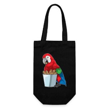 Papagei Erdnuss - Geschenkbeutel für Flaschen - Schwarz - Vorne