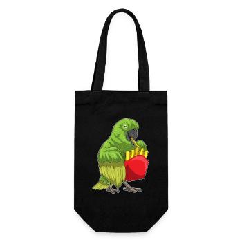 Papagei Pommes frites - Geschenkbeutel für Flaschen - Schwarz - Vorne