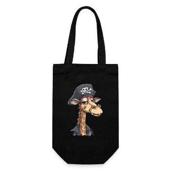Great Fun: Smiling Pirate Giraffe - Gift Bag for Bottles - black - Front