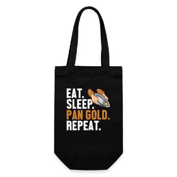 Eat Sleep Pan Gold Repeat Prospecting Miner Gold - Gift Bag for Bottles - black - Front