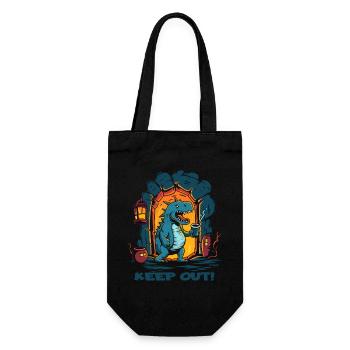 Funny Dungeon Dragon: No Entry - Gift Bag for Bottles - black - Front