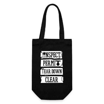 Inspect Permit Tear Down Clear Home Wrecker House - Gift Bag for Bottles - black - Front