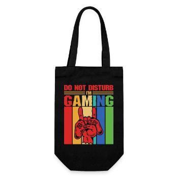 Don't Disturb I'm playing gaming gamers - Gift Bag for Bottles - black - Front