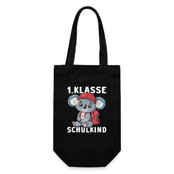 Koalabär Koala 1 Klasse Einschulung Erstklässler - Geschenkbeutel für Flaschen - Schwarz - Vorne