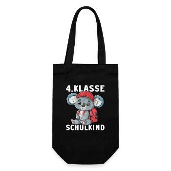 Koala Koalabären Koalabär 4 Klasse Viertklässler - Geschenkbeutel für Flaschen - Schwarz - Vorne