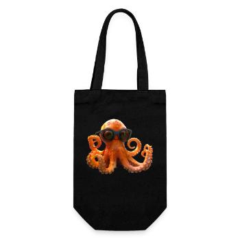 Octopus Small Octopus Cuttlefish Cute Octopus - Gift Bag for Bottles - black - Front