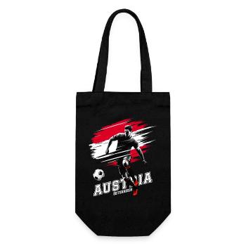 Fußball Österreich Austria Flagge Fahne Spieler - Geschenkbeutel für Flaschen - Schwarz - Vorne