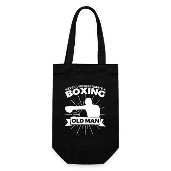 Boxing Grandfather - Gift Bag for Bottles - black - Front