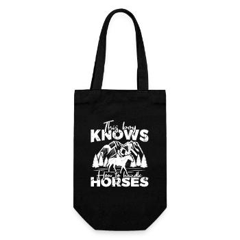 Boy knows how to handle horses - Gift Bag for Bottles - black - Front
