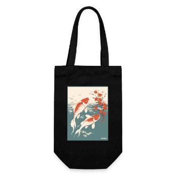 Parody Japanese Advertising Poster Koi Fish - Gift Bag for Bottles - black - Front
