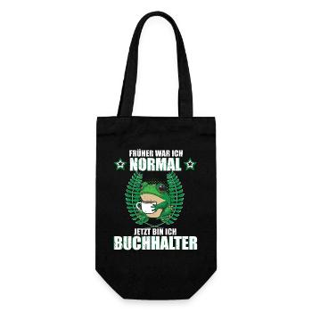 Lustiges Buchhalter Spruch Frosch Kaffee - Geschenkbeutel für Flaschen - Schwarz - Vorne