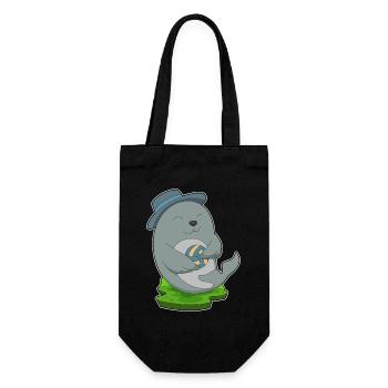 Seal Volleyball Player Volleyball - Gift Bag for Bottles - black - Front