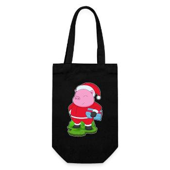 Forfait de Noël cochon - Sac à bouteille - noir - Devant