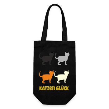 Cat Happiness - Gift Bag for Bottles - black - Front