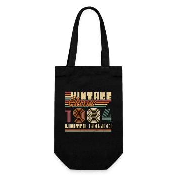 Vinatge 1984 Birthday Gift - Gift Bag for Bottles - black - Front