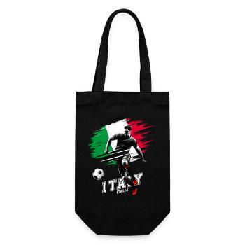 Italian Soccer Player with Flag - Gift Bag for Bottles - black - Front