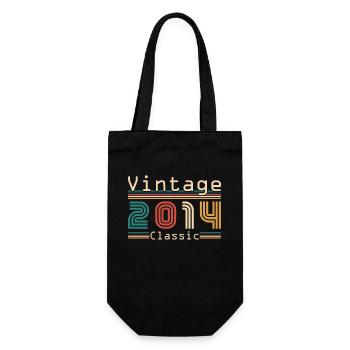 2014 Vintage Retro Geburtstagsgeschenk - Geschenkbeutel für Flaschen - Schwarz - Vorne