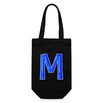 Lettre M - Lettre initiale M - Sac à bouteille - noir - Devant