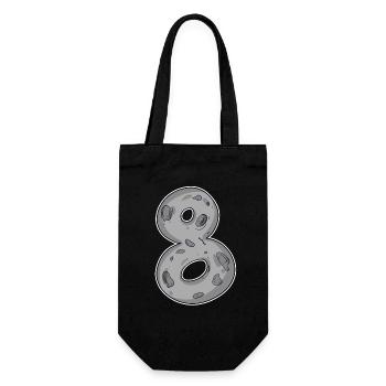 Number 8 Number Eight Moon Motif - Gift Bag for Bottles - black - Front