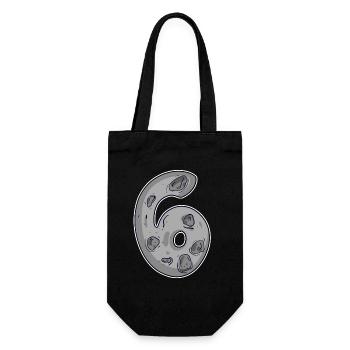 Number 6 Number Space Moon - Gift Bag for Bottles - black - Front