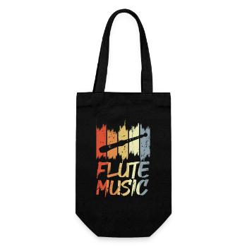 Vintage Flute Music - Gift Bag for Bottles - black - Front
