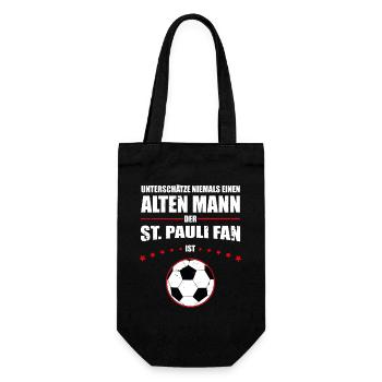 Alter Mann - St. Pauli Fan | Retro Vintage Design - Geschenkbeutel für Flaschen - Schwarz - Vorne