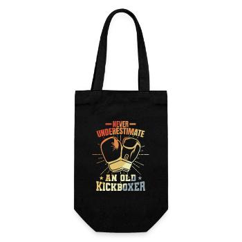 Kickboxer Großvater - Geschenkbeutel für Flaschen - Schwarz - Vorne