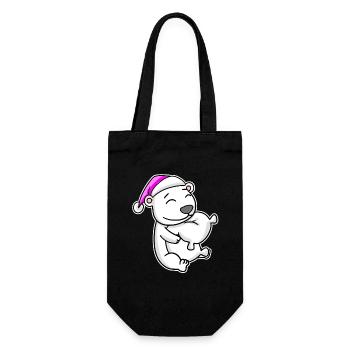 Polar Bear Tired Sleeping Sleeping Girl Polar Bear - Gift Bag for Bottles - black - Front
