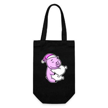 Pig Tired Sleeping Sleeping Girl - Gift Bag for Bottles - black - Front