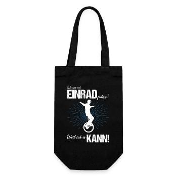 Einrad fahren - Geschenkbeutel für Flaschen - Schwarz - Vorne