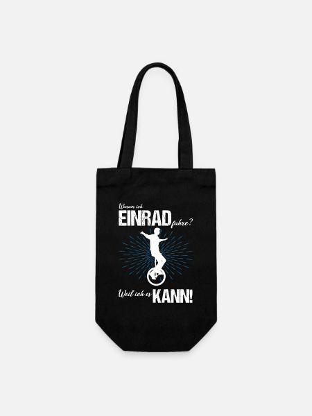 Einrad fahren - Geschenkbeutel für Flaschen - Schwarz