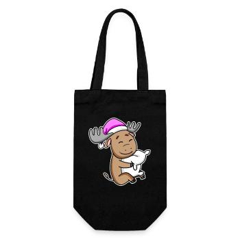 Moose Tired Sleeping Sleeping Girl - Gift Bag for Bottles - black - Front