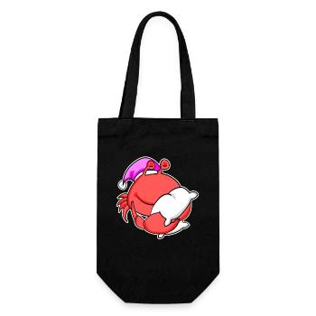 Krabbe Müde Ausschlafen Schlafen Mädchen - Geschenkbeutel für Flaschen - Schwarz - Vorne