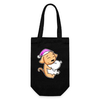 Dog Tired Sleeping Sleeping Girl - Gift Bag for Bottles - black - Front