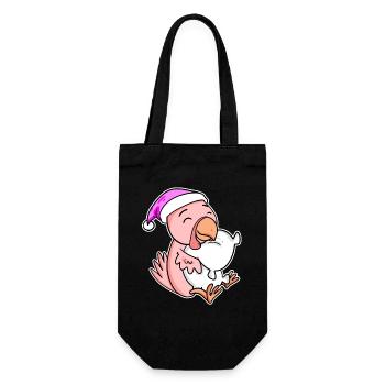 Huhn Müde Ausschlafen Schlafen Mädchen - Geschenkbeutel für Flaschen - Schwarz - Vorne
