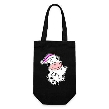 Cow Tired Sleeping Sleeping Girl - Gift Bag for Bottles - black - Front