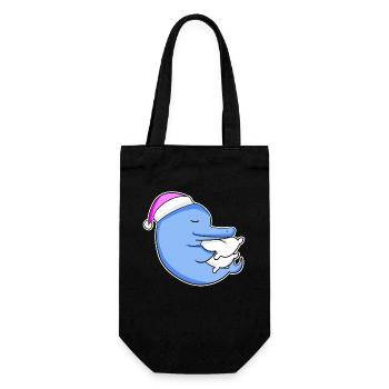 Delfin Müde Ausschlafen Schlafen Mädchen - Geschenkbeutel für Flaschen - Schwarz - Vorne