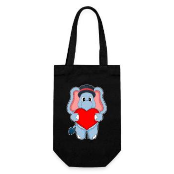 Éléphant marié coeur mariage - Sac à bouteille - noir - Devant