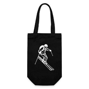 Dessin de skieur - Sac à bouteille - noir - Devant