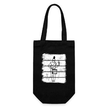 Drummer Sketch - Gift Bag for Bottles - black - Front