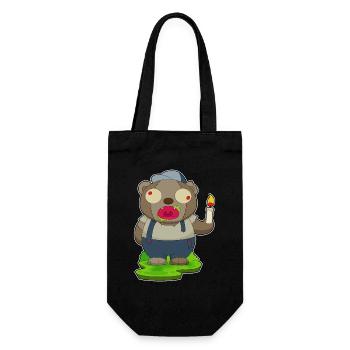 Bär Halloween Zombie - Geschenkbeutel für Flaschen - Schwarz - Vorne