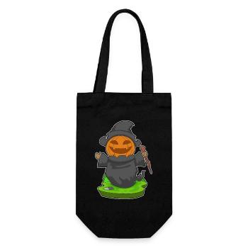 Hexe Halloween Kürbis - Geschenkbeutel für Flaschen - Schwarz - Vorne