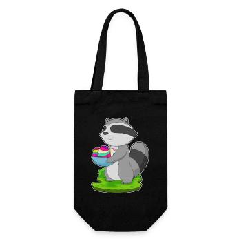 Waschbär Ostern Ostereier - Geschenkbeutel für Flaschen - Schwarz - Vorne