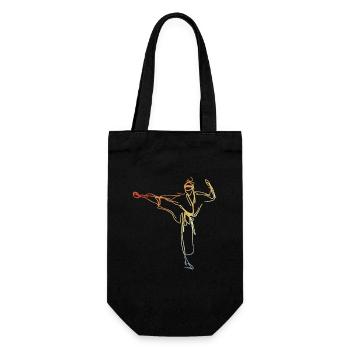 Vintage Karateka Zeichnung - Geschenkbeutel für Flaschen - Schwarz - Vorne