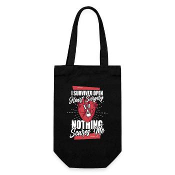 I Survived Open Heart Surgery Pacemakers Open - Gift Bag for Bottles - black - Front