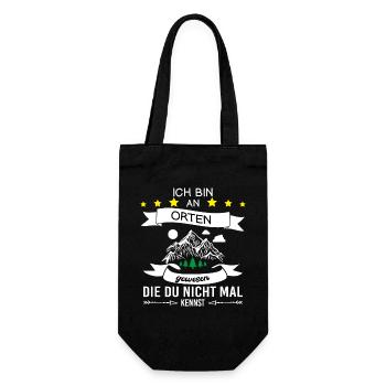 Wandern Berge Wanderer - Geschenkbeutel für Flaschen - Schwarz - Vorne