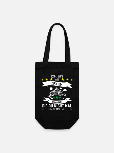 Wandern Berge Wanderer - Geschenkbeutel für Flaschen - Schwarz