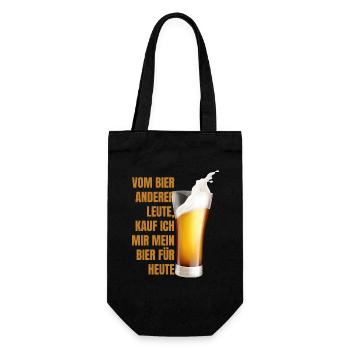 Vom Bier Anderer Kauf Ich Mein Bier Heut Shirt - Geschenkbeutel für Flaschen - Schwarz - Vorne
