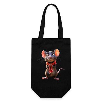 Rat, Cute Mouse, Rodents, Dwarf Mouse, Small Rats - Gift Bag for Bottles - black - Front